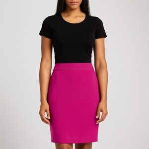 NWT Ann Taylor Pink Zigzag Trim Midi Pencil Skirt Size 6